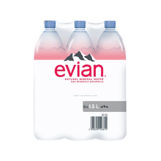 Evian Natural Mineral Water 6sx1.5L