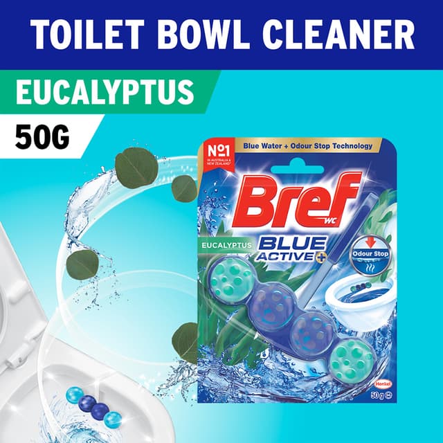 Bref Blue Active Toilet Bowl Cleaner Eucalyptus 50g