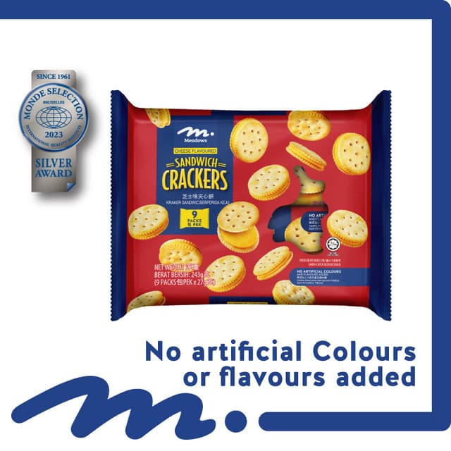 Meadows Cheese Flavour Sandwich Crackers 243g