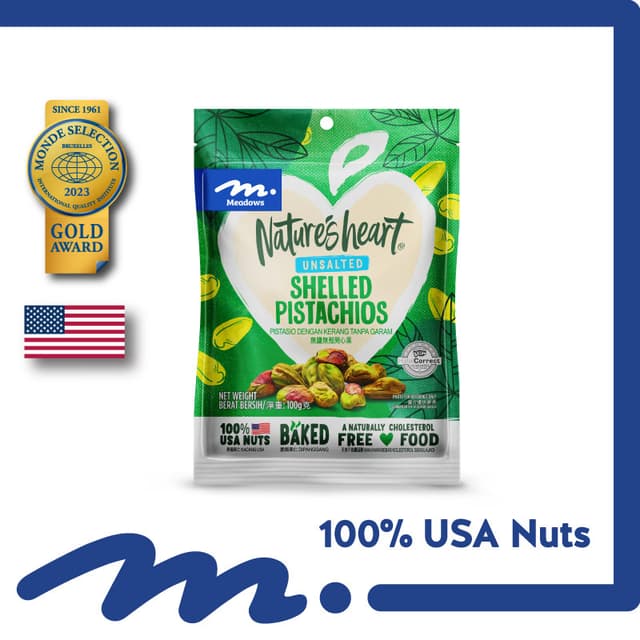 Meadows Unsalted Pistachios 100g