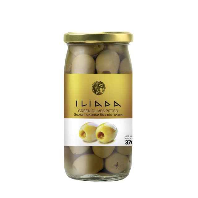 Iliada Green Pitted Olives, 370g