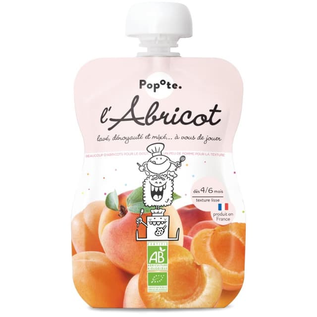 Popote Organic Apricot Baby Puree 120g