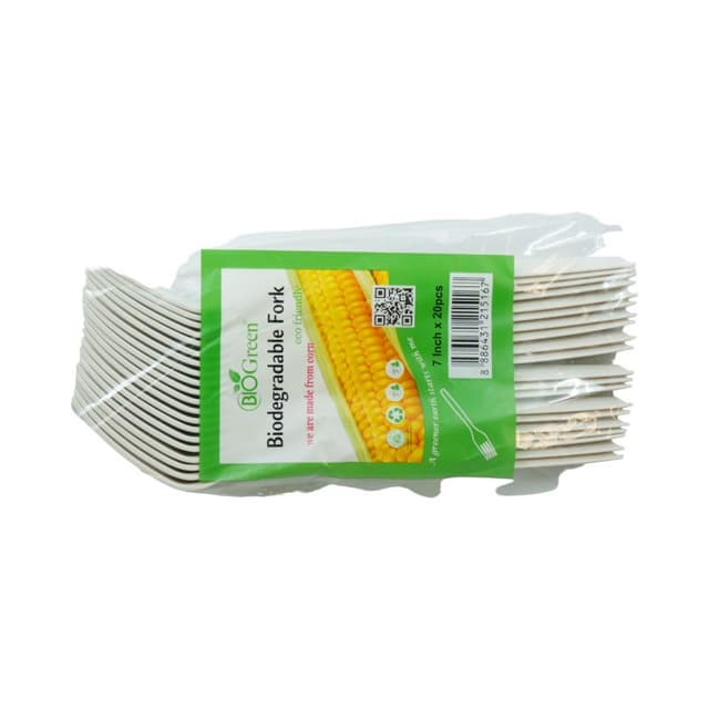 Biogreen Biodegradable Fork 7" 20s