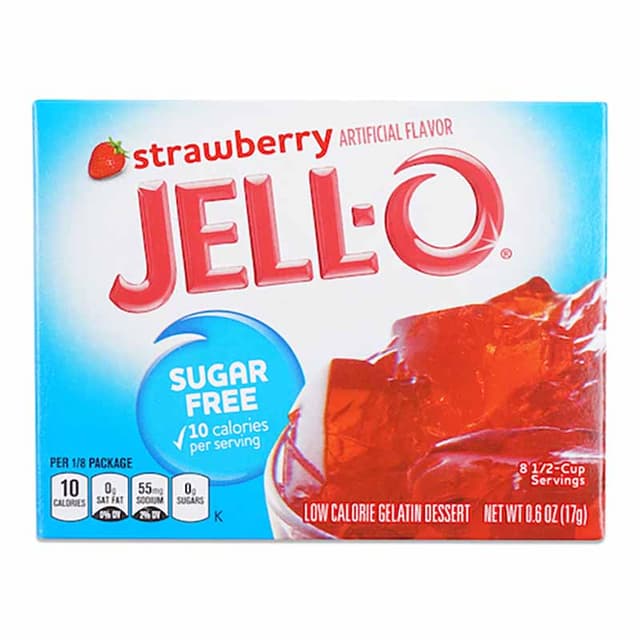 Jell-O Sugar Free Strawberry Flavor Gelatin Dessert 17G