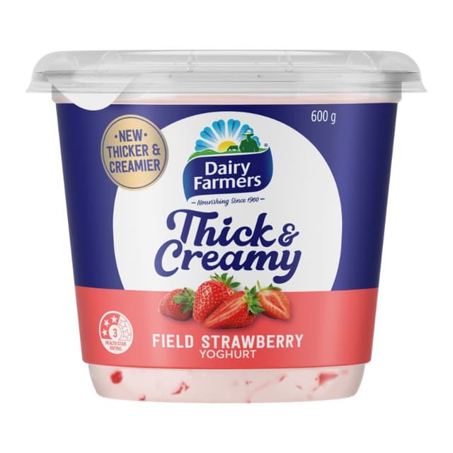 Dairy Farmers Thick & Creamy Yoghurt Strawberry 600g