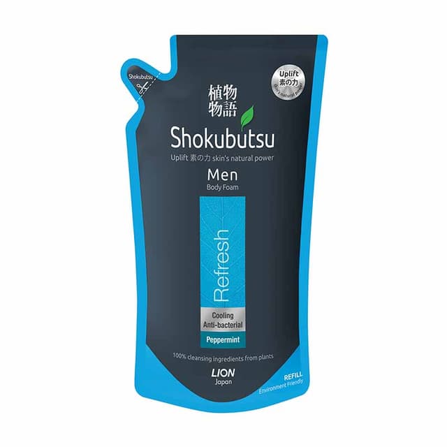 Shokubutsu Men Body Foam Refill Refresh 600ml