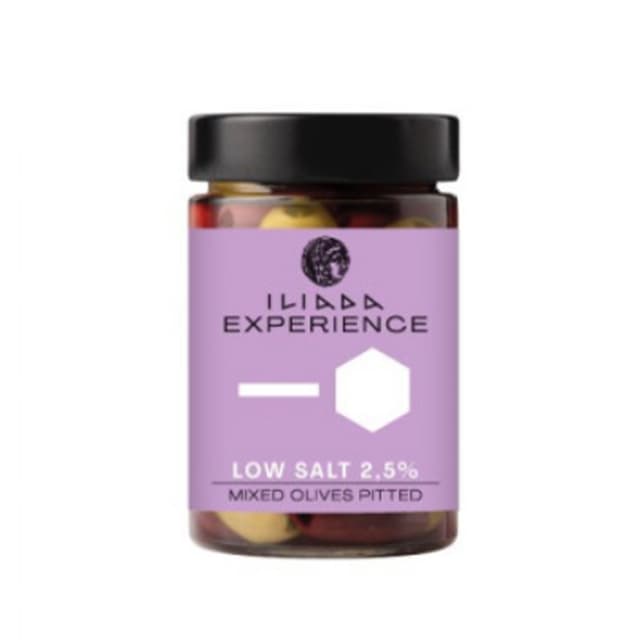 Iliada Mixed Pitted Olives Low Salt, 340g
