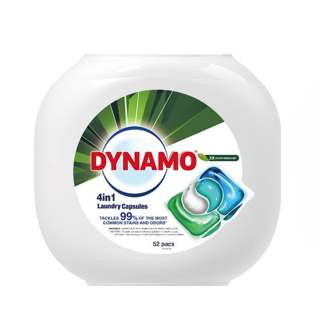 Dynamo 4 In 1 3X Odor Room Laundry Capsules 52s