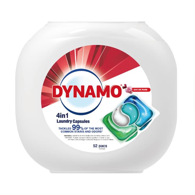Dynamo 4 In 1 Eau De Rose Laundry Capsules 52S