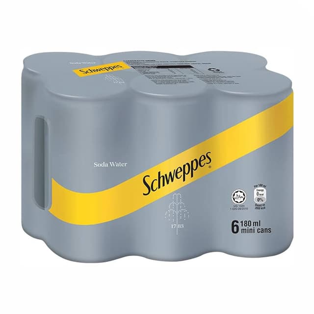 Schweppes Mini Soda Water 6 x 180ml