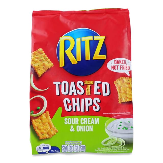 Ritz Toasted Chips Sour Cream & Onion, 229g