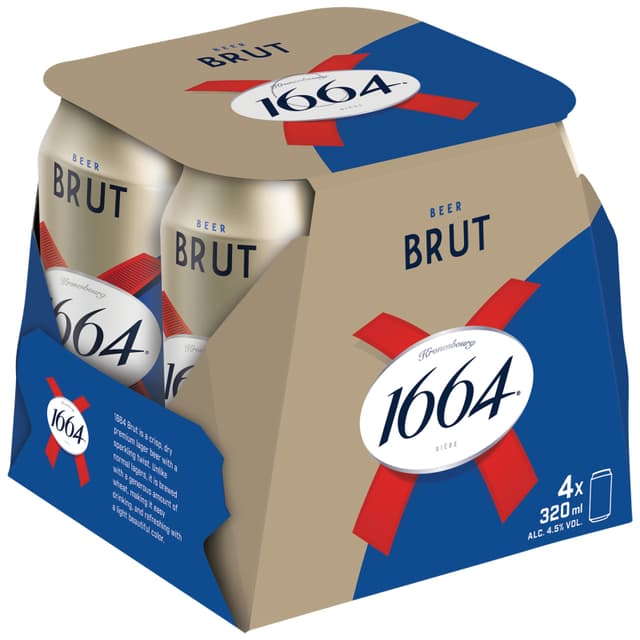 Kronenbourg 1664 Brut Beer Can 4 x 320ml