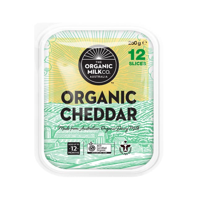 Tomc Organic Cheddar Slices 250g