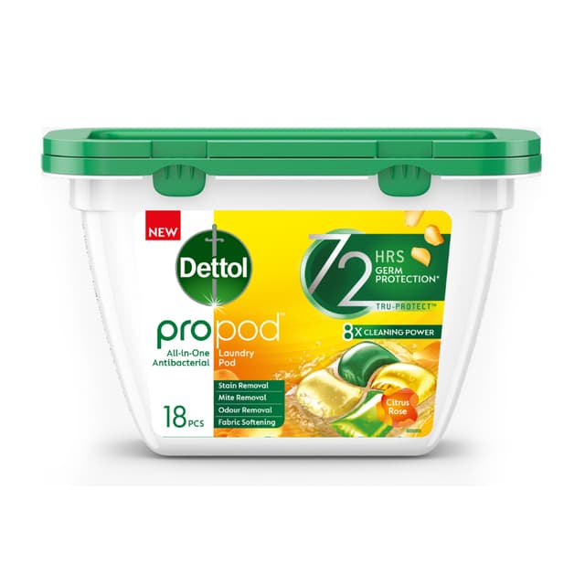 Dettol Laundry Pod 18s Tub Citrus Rose