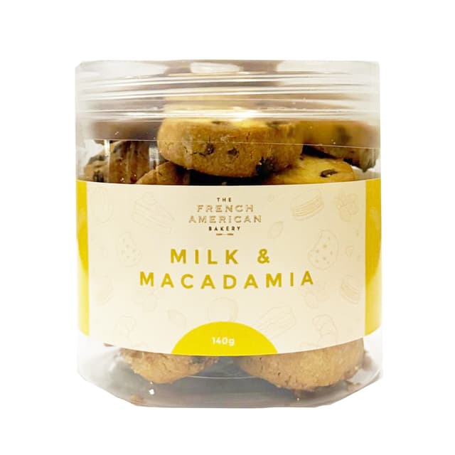 The French American Bakery Milk & Macadamia Cookies 180g