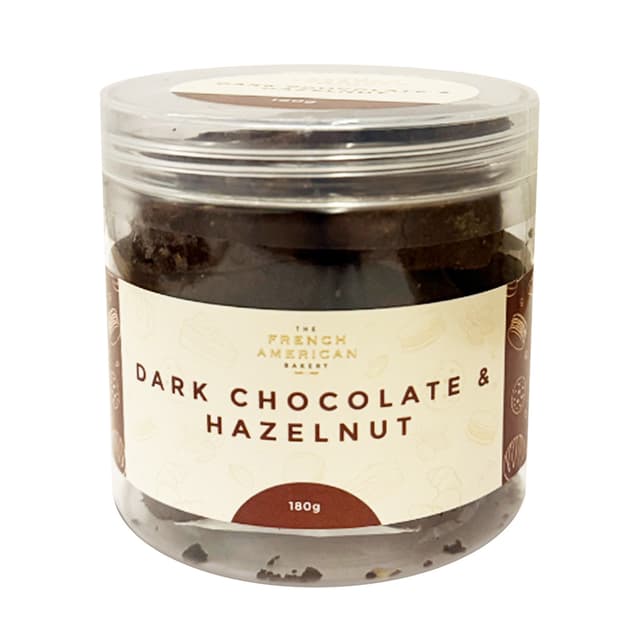 The French American Bakery Dark Chocolate & Hazelnut Cookies 180g