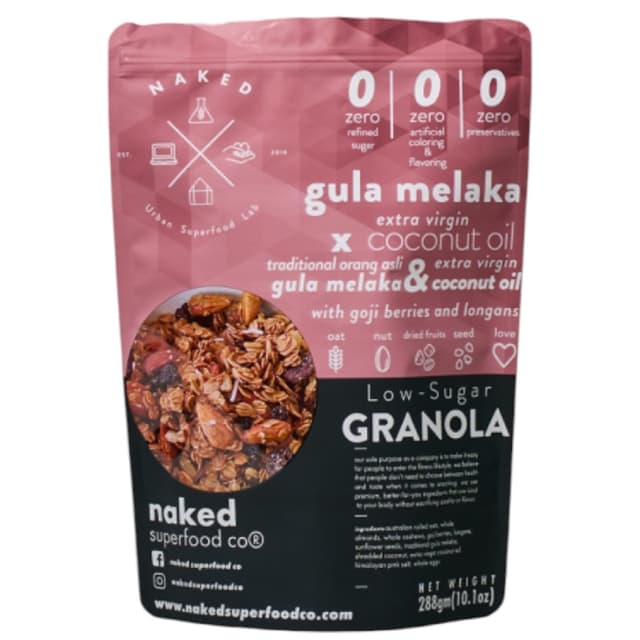 Naked Low Sugar Granola Gula Melaka 226g