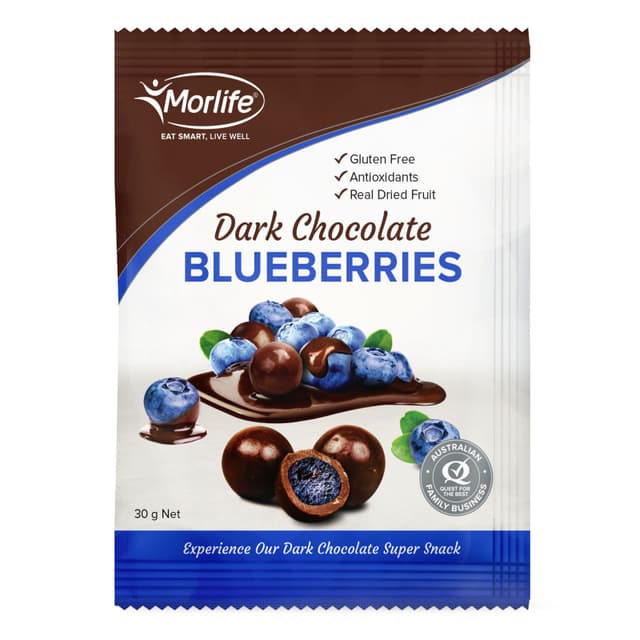 Morlife Dark Chocolate Blueberries 30g