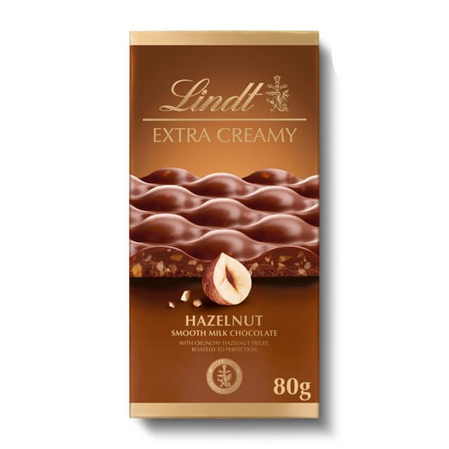 Lindt Extra Creamy Hazelnut Chocolate 80g