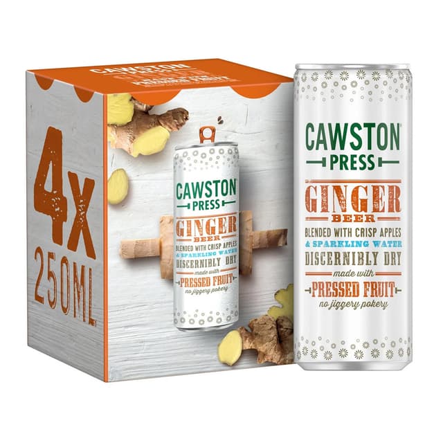 Cawston Press Sparkling Ginger Beer 4 x 250ml