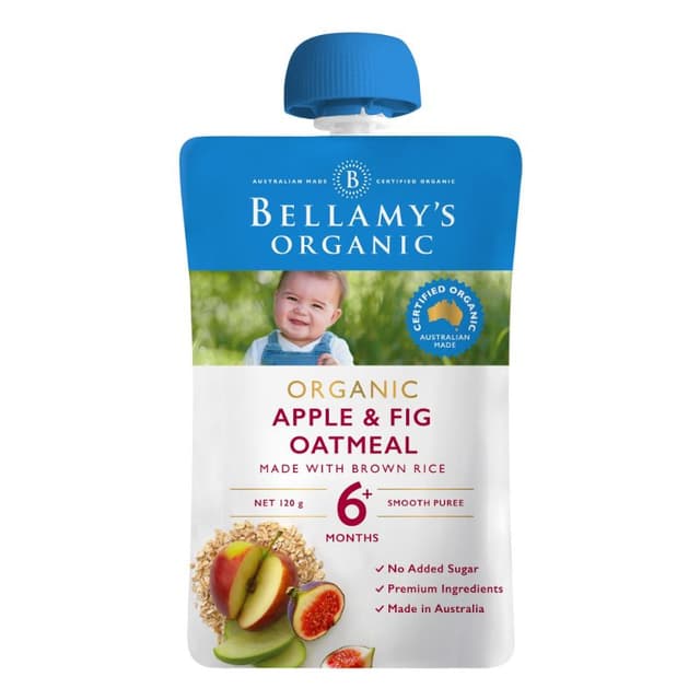 Bellamy's Organic Apple & Fig Oatmeal, 120g