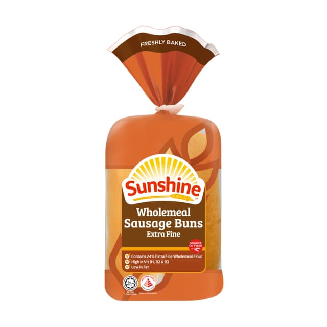 Sunshine Wholemeal Sausage Buns Extra Fine 220g