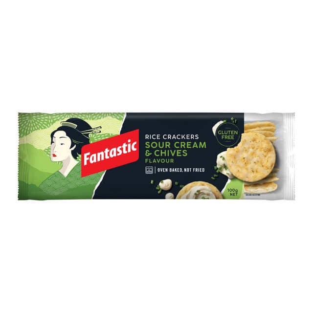 Fantastic Rice Cracker Sour Cream & Chives 100g