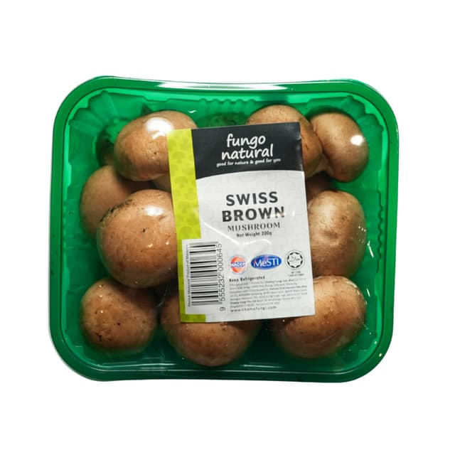 Fungo Swiss Brown Button Mushroom Malaysia 200g