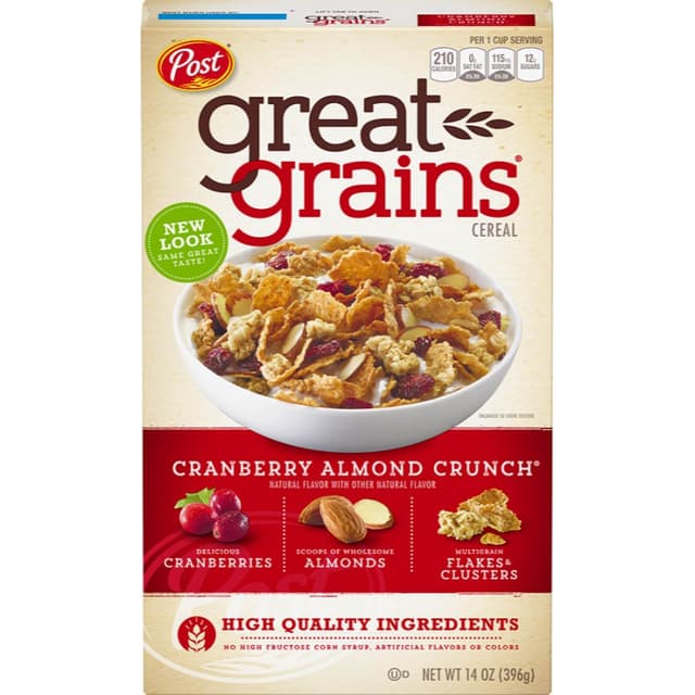 Post Great Grains Cereal Cranberry Almond Crunch, 396g